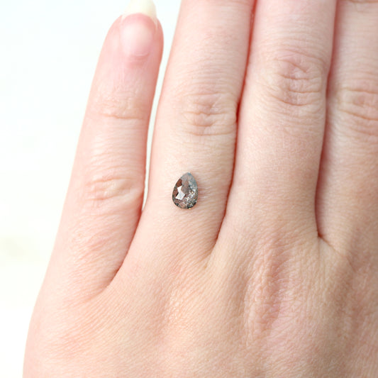 0.75 Carat Dark and Clear Pear Salt and Pepper Diamond for Custom Work - Inventory Code DCP075 - Midwinter Co. Alternative Bridal Rings and Modern Fine Jewelry