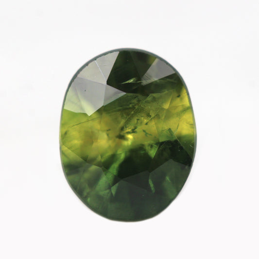 1.15 Carat Bicolor Yellow Green Oval Sapphire for Custom Work - Inventory Code YGOS115 - Midwinter Co. Alternative Bridal Rings and Modern Fine Jewelry