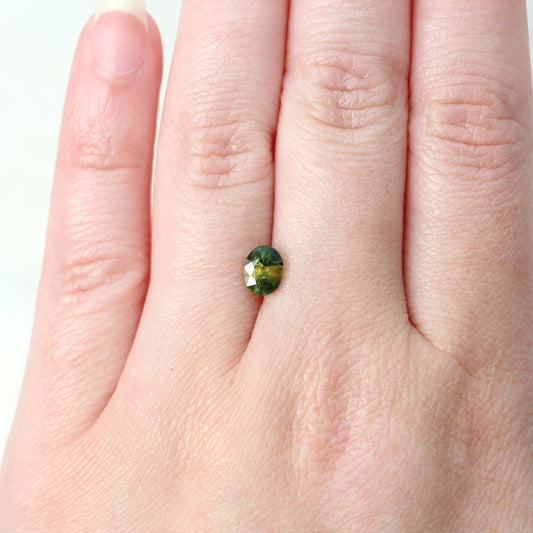 1.15 Carat Bicolor Yellow Green Oval Sapphire for Custom Work - Inventory Code YGOS115 - Midwinter Co. Alternative Bridal Rings and Modern Fine Jewelry