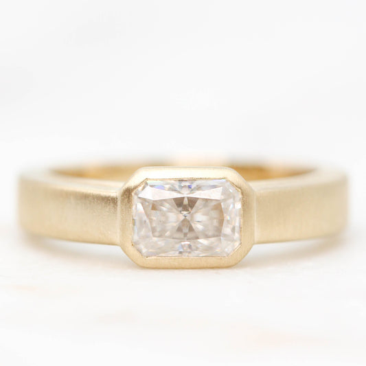 Mabel Ring Bezel Set Radiant Cut Moissanite - Made to Order, Choose Your Gold Tone - Midwinter Co. Alternative Bridal Rings and Modern Fine Jewelry