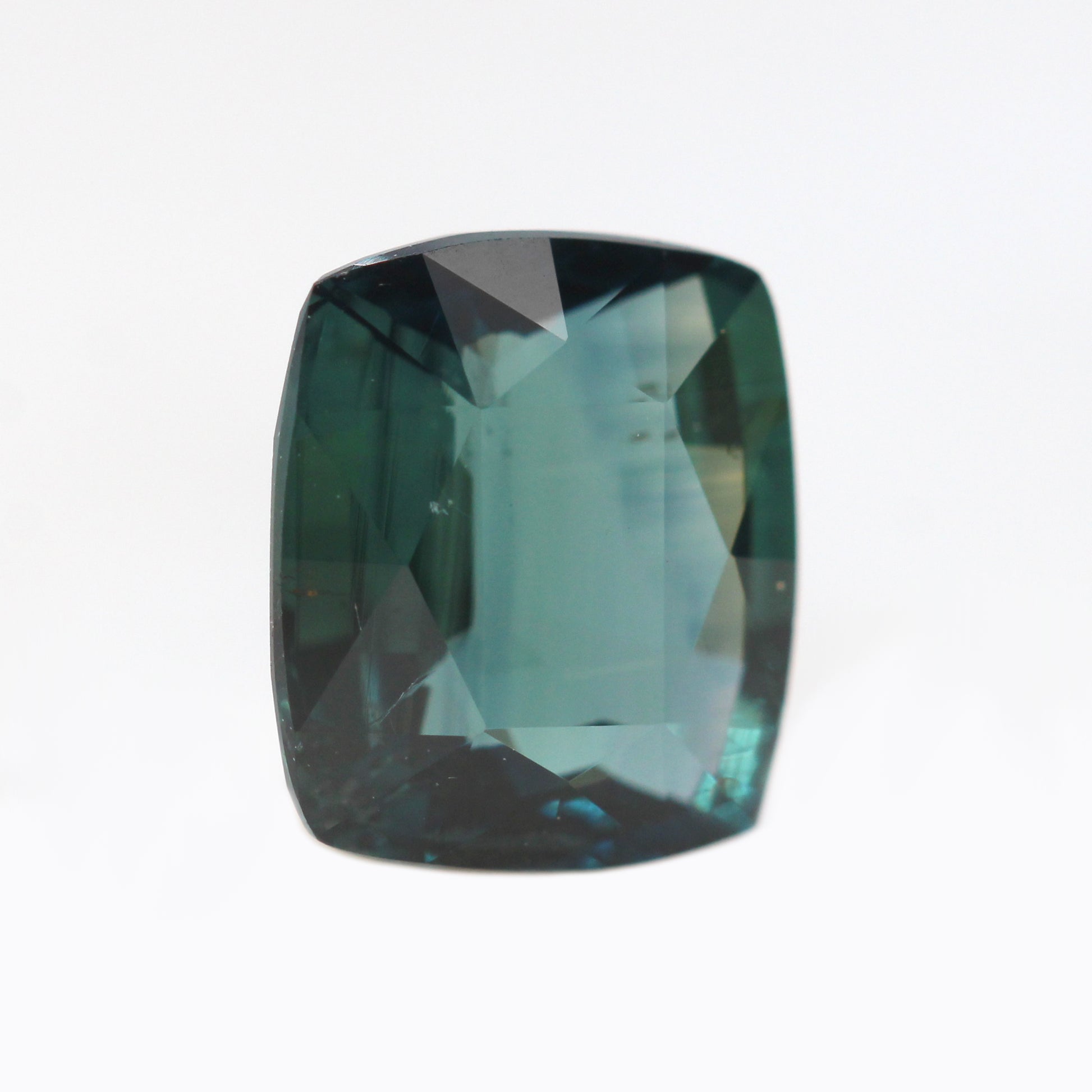 2.08 Carat Cushion Cut Teal Australian Sapphire for Custom Work - Inventory Code TCS208 - Midwinter Co. Alternative Bridal Rings and Modern Fine Jewelry