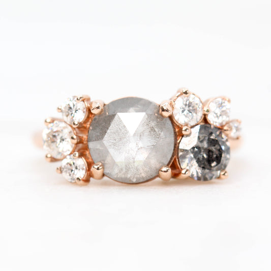 Safian cluster ring with Celestial + Clear Diamonds in 10k rose gold - ready to size and ship - Midwinter Co. Alternative Bridal Rings and Modern Fine Jewelry