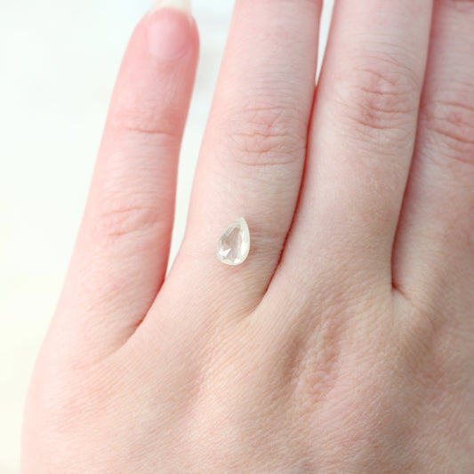 1.10 Carat Misty White Pear Salt and Pepper Diamond for Custom Work - Inventory Code MWP110 - Midwinter Co. Alternative Bridal Rings and Modern Fine Jewelry