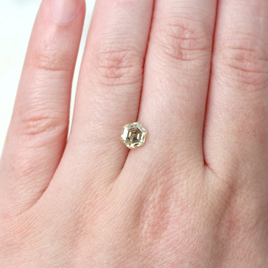 1.25 Carat Hexagon Golden Moissanite for Custom Work - Inventory Code HGM125 - Midwinter Co. Alternative Bridal Rings and Modern Fine Jewelry