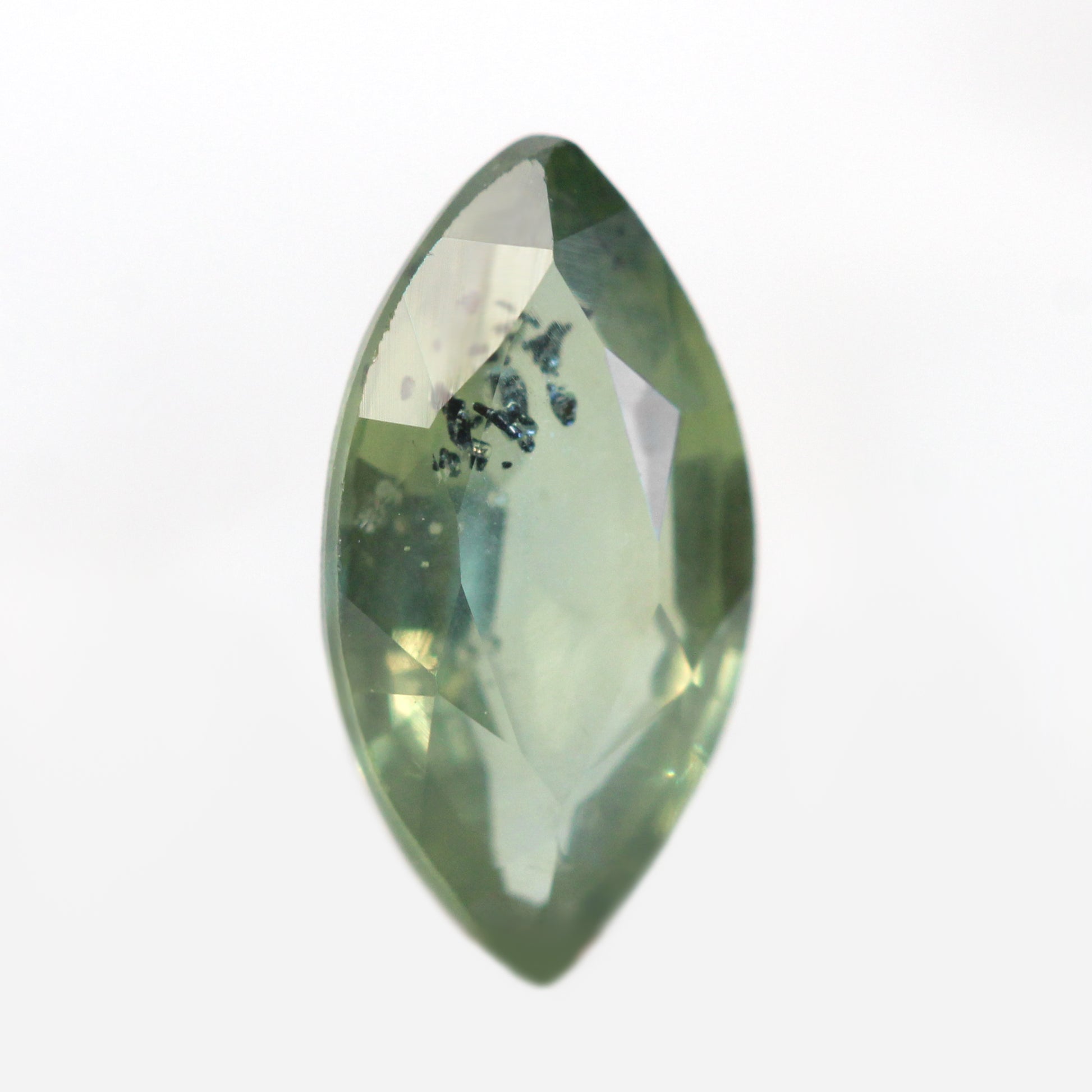 0.98 Carat Light Green Marquise Sapphire for Custom Work - Inventory Code GMS098 - Midwinter Co. Alternative Bridal Rings and Modern Fine Jewelry