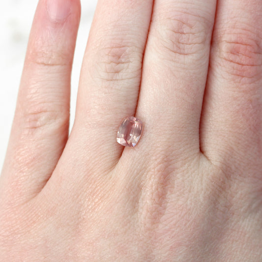1.60 Carat Elongated Cushion Cut Light Peach Pink Sapphire for Custom Work - Inventory Code CPS160 - Midwinter Co. Alternative Bridal Rings and Modern Fine Jewelry