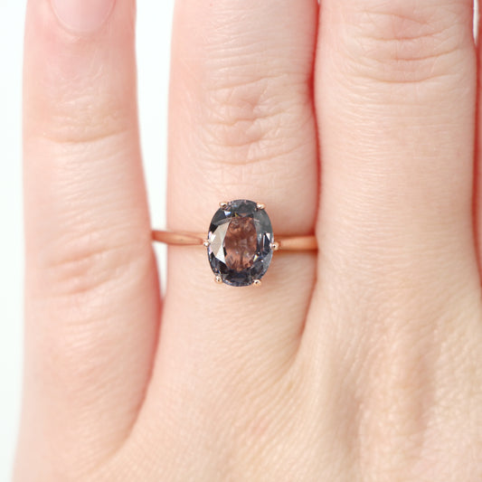 Petal Ring with a 2.45 Carat Clear Purple Oval Spinel in 10k Rose Gold - Ready to Size and Ship - Midwinter Co. Alternative Bridal Rings and Modern Fine Jewelry