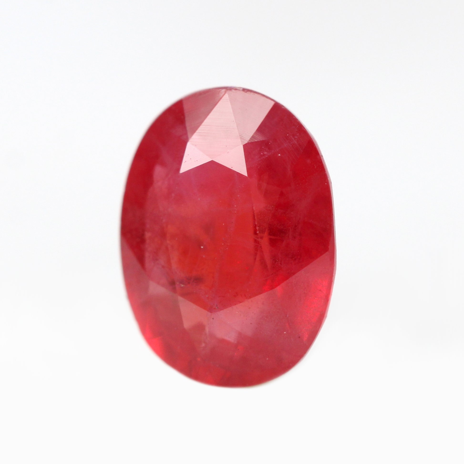 1.62 Carat Red Oval Sapphire for Custom Work - Inventory Code ROS162 - Midwinter Co. Alternative Bridal Rings and Modern Fine Jewelry