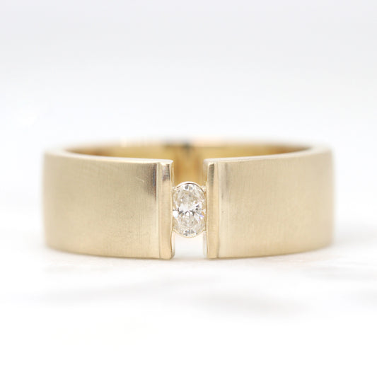 Sawyer - Unisex Diamond Wedding / Anniversary Band in Your Choice of 10k Gold - Midwinter Co. Alternative Bridal Rings and Modern Fine Jewelry