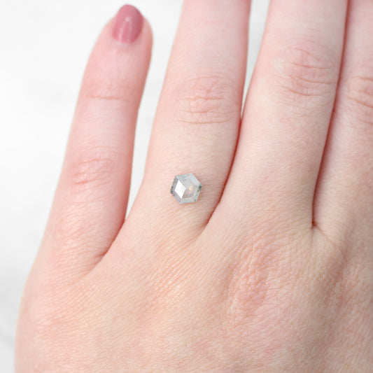 0.66 Carat Opalescent Light Gray Hexagon Salt and Pepper Diamond for Custom Work - Inventory Code SGH066 - Midwinter Co. Alternative Bridal Rings and Modern Fine Jewelry