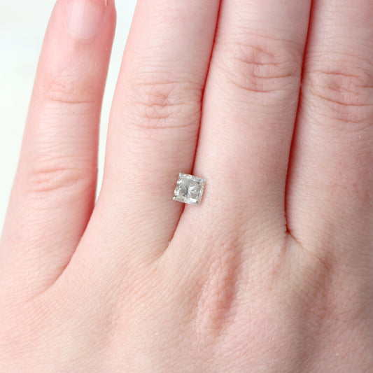0.98 Carat Princess Cut Gray Salt and Pepper Diamond for Custom Work - Inventory Code PSG098 - Midwinter Co. Alternative Bridal Rings and Modern Fine Jewelry