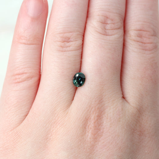 1.00 Carat Dark Teal Oval Sapphire for Custom Work - Inventory Code TOS100 - Midwinter Co. Alternative Bridal Rings and Modern Fine Jewelry