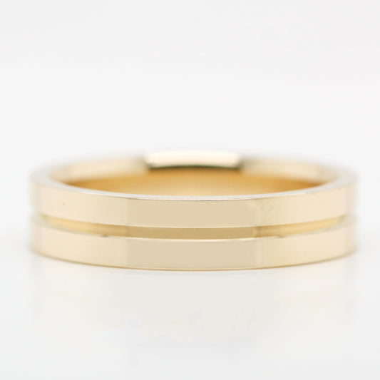 CAELEN (J) Stevie Band - Unisex Wedding Band - Made to Order, Choose Your Gold Tone - Midwinter Co. Alternative Bridal Rings and Modern Fine Jewelry