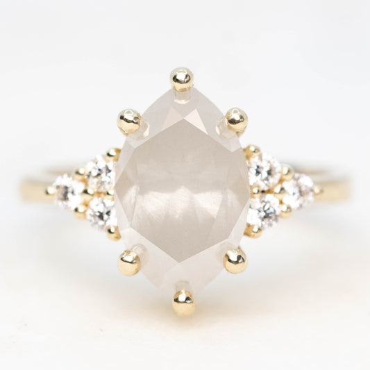 Imogene Ring with a 3.21 Carat Misty White Marquise Diamond and Canadian White Accent Diamonds in 14k Yellow Gold - Ready to Size and Ship - Midwinter Co. Alternative Bridal Rings and Modern Fine Jewelry