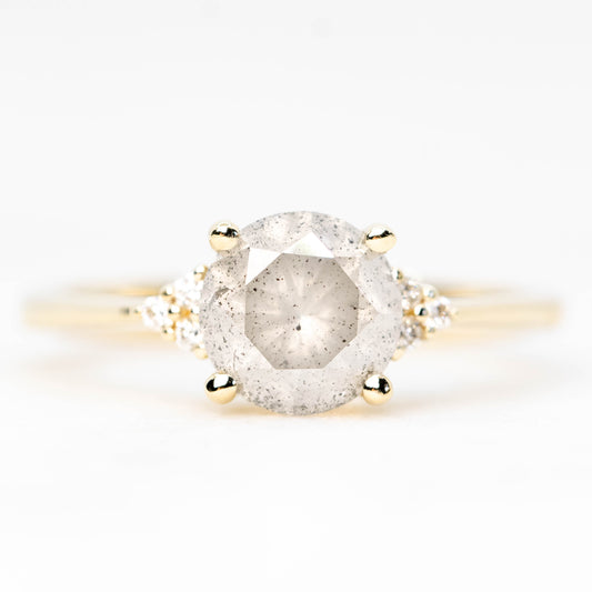 Imogene Ring with a 1.89 Carat Misty White Round Diamond and White Canadian Accent Diamonds in 14k Yellow Gold - Ready to Size and Ship - Midwinter Co. Alternative Bridal Rings and Modern Fine Jewelry
