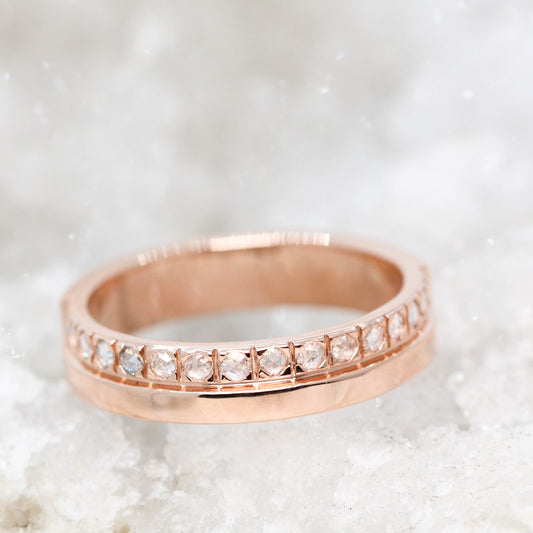 Jasper - Diamond Stacked Wedding or Anniversary Band in Your Choice of 14k Gold - Midwinter Co. Alternative Bridal Rings and Modern Fine Jewelry