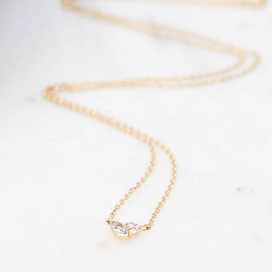 Jordan Necklace - Sapphire and Diamonds - Made to Order - Midwinter Co. Alternative Bridal Rings and Modern Fine Jewelry