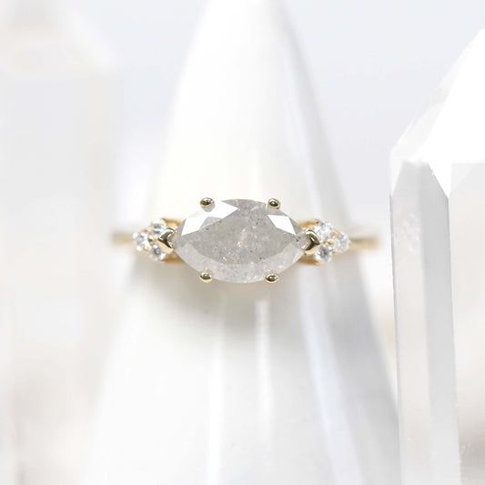 Project: Custom Imogene Ring with 1 Carat Misty White Marquise Diamond and White Accent Diamonds in 14k - Midwinter Co. Alternative Bridal Rings and Modern Fine Jewelry