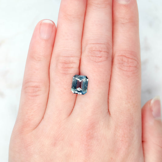 3.96 Carat Light Blue Emerald Cut Sapphire for Custom Work - Inventory Code LBES396 - Midwinter Co. Alternative Bridal Rings and Modern Fine Jewelry