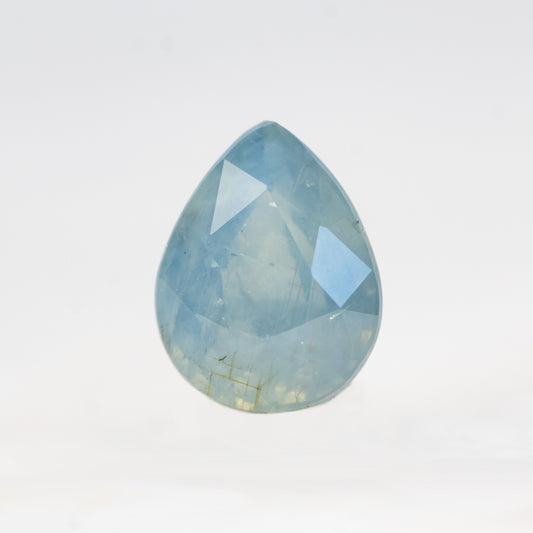 1.16 Carat Light Blue Opalescent Pear Sapphire for Custom Work - Inventory Code LBPS116 - Midwinter Co. Alternative Bridal Rings and Modern Fine Jewelry
