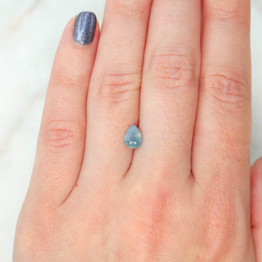 1.16 Carat Light Blue Opalescent Pear Sapphire for Custom Work - Inventory Code LBPS116 - Midwinter Co. Alternative Bridal Rings and Modern Fine Jewelry