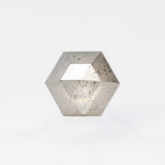 0.83 Carat Light Gray Hexagon Salt and Pepper Diamond for Custom Work - Inventory Code LGH083 - Midwinter Co. Alternative Bridal Rings and Modern Fine Jewelry
