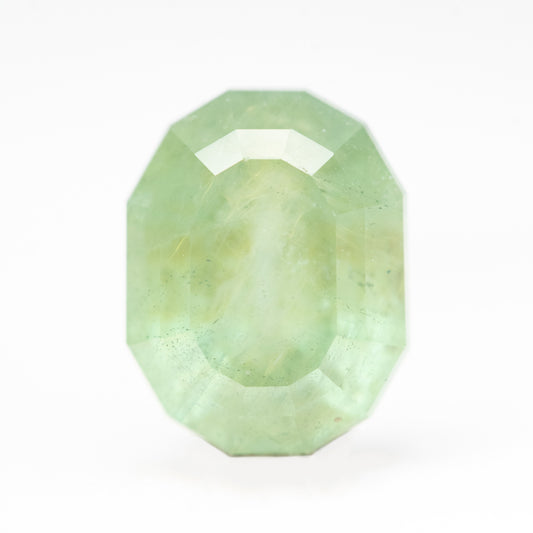 5.00 Carat Light Green Geometric Oval Sapphire for Custom Work - Inventory Code LGGO500 - Midwinter Co. Alternative Bridal Rings and Modern Fine Jewelry