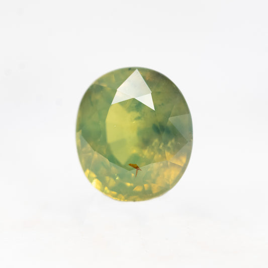 1.87 Light Green Opalescent Oval Sapphire for Custom Work - Inventory Code LGOS187 - Midwinter Co. Alternative Bridal Rings and Modern Fine Jewelry