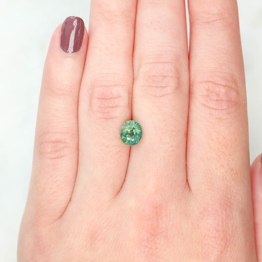 2.13 Carat Light Teal Oval Sapphire for Custom Work - Inventory Code LGOS213 - Midwinter Co. Alternative Bridal Rings and Modern Fine Jewelry