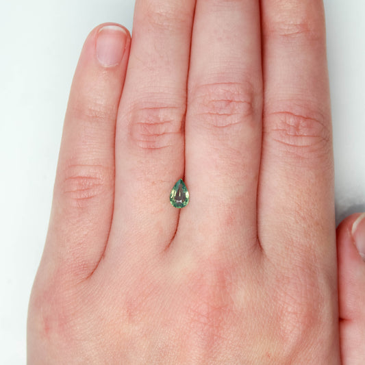 0.62 Carat Light Green Pear Sapphire for Custom Work - Inventory Code LGPS062 - Midwinter Co. Alternative Bridal Rings and Modern Fine Jewelry