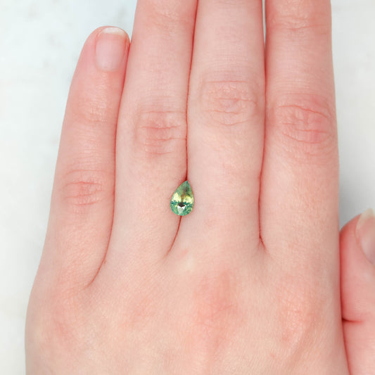 1.18 Carat Light Green Pear Sapphire for Custom Work - Inventory Code LGPS118 - Midwinter Co. Alternative Bridal Rings and Modern Fine Jewelry