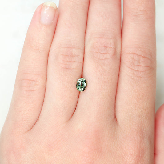 0.94 Carat Light Teal Oval Sapphire for Custom Work - Inventory Code LTOS094 - Midwinter Co. Alternative Bridal Rings and Modern Fine Jewelry