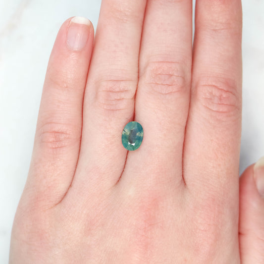 2.04 Carat Light Teal Oval Sapphire for Custom Work - Inventory Code LTOS204 - Midwinter Co. Alternative Bridal Rings and Modern Fine Jewelry