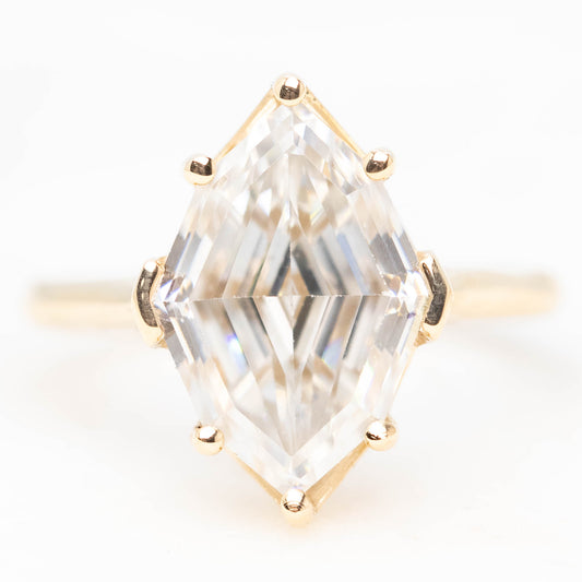 Margaret Ring with a 5.24 Carat Elongated Hexagon Moissanite in 14k Champagne Gold - Ready to Size and Ship - Midwinter Co. Alternative Bridal Rings and Modern Fine Jewelry