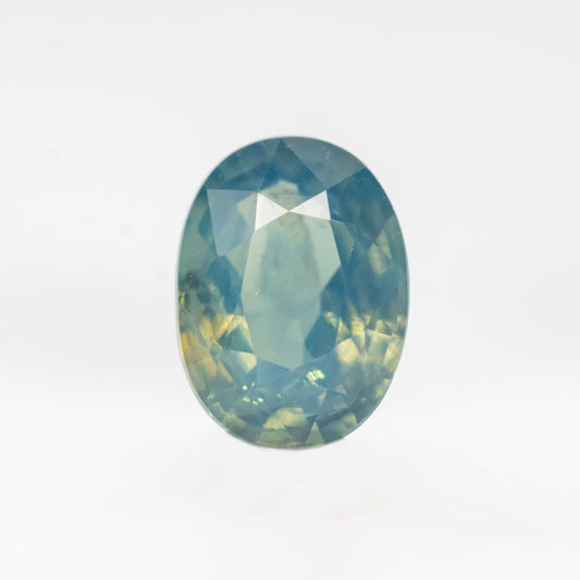 0.90 Carat Multicolor Teal Oval Sapphire for Custom Work - Inventory Code MCOS090 - Midwinter Co. Alternative Bridal Rings and Modern Fine Jewelry