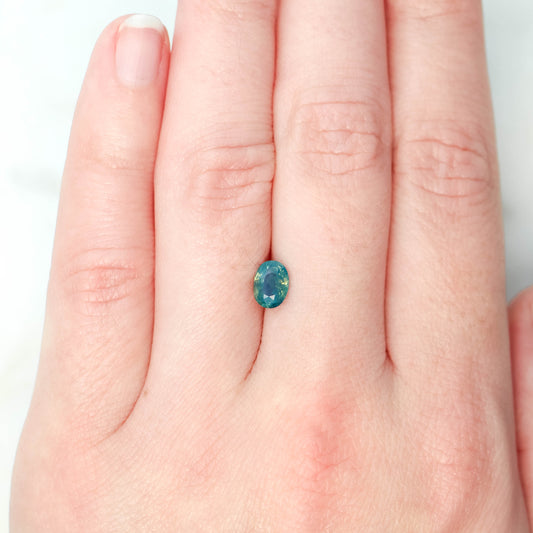 0.90 Carat Multicolor Teal Oval Sapphire for Custom Work - Inventory Code MCOS090 - Midwinter Co. Alternative Bridal Rings and Modern Fine Jewelry
