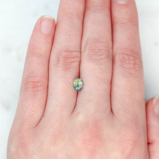 1.40 Carat Multicolor Teal Oval Sapphire for Custom Work - Inventory Code MCOS140 - Midwinter Co. Alternative Bridal Rings and Modern Fine Jewelry