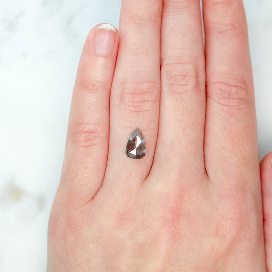 1.53 Carat Pear Salt and Pepper Diamond for Custom Work - Inventory Code MGP153 - Midwinter Co. Alternative Bridal Rings and Modern Fine Jewelry