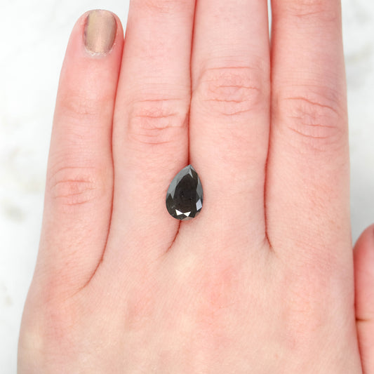 3.24 Carat Dark Gray Pear Diamond for Custom Work - Inventory Code MGP324 - Midwinter Co. Alternative Bridal Rings and Modern Fine Jewelry