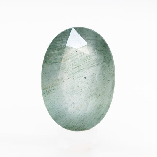 5.68 Carat Oval Mossy Aquamarine for Custom Work - Inventory Code MTA568 - Midwinter Co. Alternative Bridal Rings and Modern Fine Jewelry