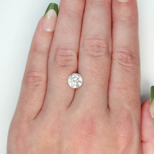 2.12 Carat White Round Salt and Pepper Diamond for Custom Work - Inventory Code SCR212