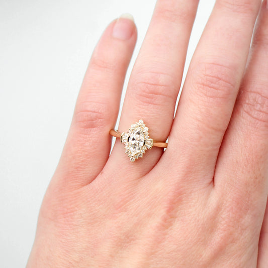 Meghan Ring with a 0.80 Carat Marquise Lab Diamond - Made to Order - Midwinter Co. Alternative Bridal Rings and Modern Fine Jewelry