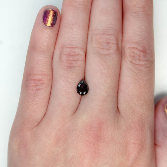 1.18 Carat Black Pear Diamond for Custom Work - Inventory Code NBP118