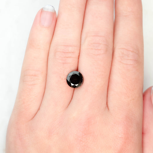 3.25 Carat Black Round Diamond for Custom Work - Inventory Code NBR325 - Midwinter Co. Alternative Bridal Rings and Modern Fine Jewelry