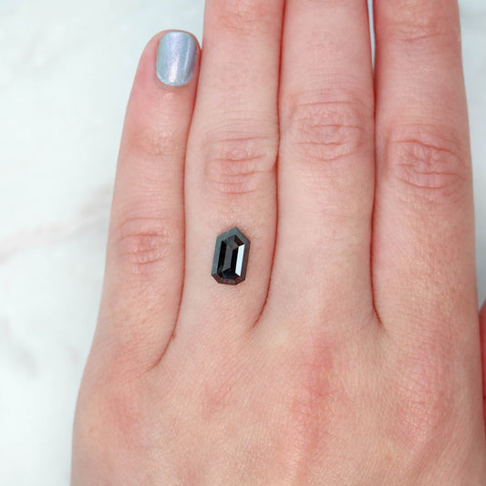 2.25 Carat Black Shield Cut Salt and Pepper Diamond for Custom Work - Inventory Code NBS225 - Midwinter Co. Alternative Bridal Rings and Modern Fine Jewelry