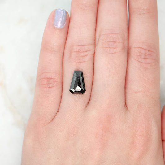 3.54 Carat Black Shield Cut Salt and Pepper Diamond for Custom Work - Inventory Code NBS354 - Midwinter Co. Alternative Bridal Rings and Modern Fine Jewelry