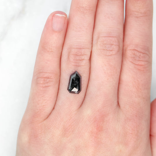 3.67 Carat Black Salt and Pepper Shield Diamond for Custom Work - Inventory Code NBS367 - Midwinter Co. Alternative Bridal Rings and Modern Fine Jewelry
