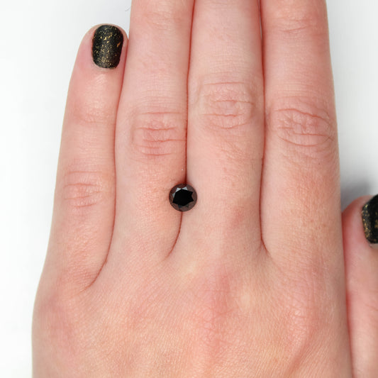 1.20 Carat Round Black Diamond for Custom Work - Inventory Code OBR120 - Midwinter Co. Alternative Bridal Rings and Modern Fine Jewelry