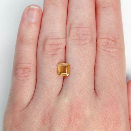1.89 Carat Yellow-Orange Emerald Cut Sapphire for Custom Work - Inventory Code OES189 - Midwinter Co. Alternative Bridal Rings and Modern Fine Jewelry