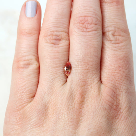 0.83 Carat Orange Marquise Madagascar Sapphire for Custom Work - Inventory Code OMS083 - Midwinter Co. Alternative Bridal Rings and Modern Fine Jewelry
